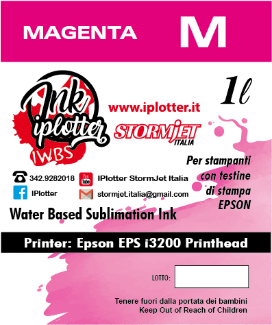 Inchiostro sublimatico Magenta per testine di stampa Epson
