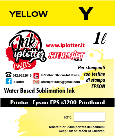 Inchiostro sublimatico Giallo per testine di stampa Epson