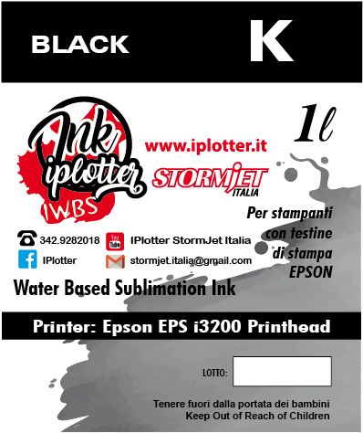 Inchiostro sublimatico Nero intenso per testine di stampa Epson